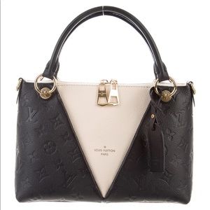 Louis Vuitton Black and creme Monogram V Tote BB